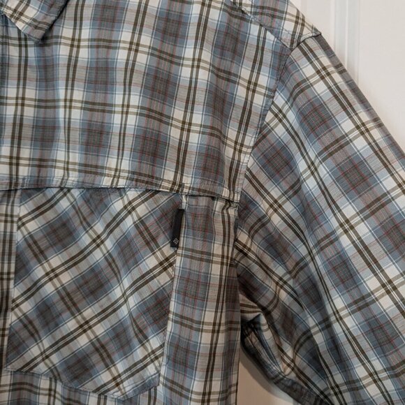 Columbia Plaid Button-up Shirt Men's Large Insect Blocker Roll-Tab Long Sleeve - Picture 5 of 16